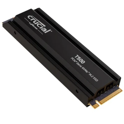 Abbildung von Crucial T500 SSD 2TB PCIe Gen4 NVMe M.2 Interne PS5 Festplatte mit Kühlkörper, bis 7400MB/s, Laptop und Desktop kompatibel, Microsoft DirectStorage CT2000T500SSD5