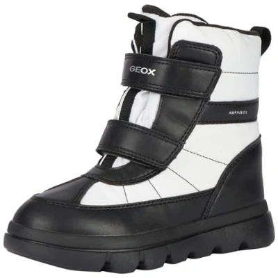 Abbildung von Geox J WILLABOOM Girl B A Ankle Boot, White/Black, 34 EU