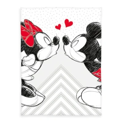 Abbildung von Disney&#039;s Mickey &amp; Minnie Microfaserflauschdecke, 150x200 cm, 100% Polyester