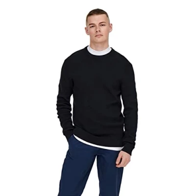 Abbildung von Only &amp; Sons Onsphil CREW Strickpullover, Herren, Größe: XL, Dark navy