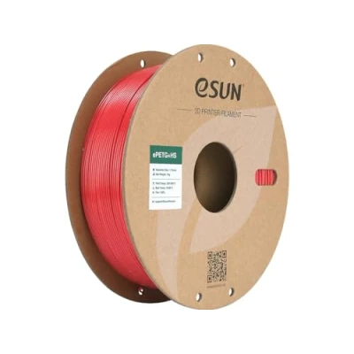 Abbildung von eSUN PETG Filament 1.75mm, PETG+HS Hochgeschwindigkeits 3D Drucker Filament, Maßgenauigkeit +/ 0.03mm, 1KG Spule (2.2 LBS) Schnelligkeit für High Speed (Einfarbig Rot, 1KG)
