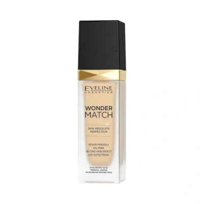 Abbildung von Eveline Cosmetics Wonder Match Vegan Öl freie Foundation mit Hyaluronsäure 24H Makellose Abdeckung
