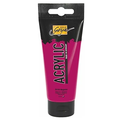 Abbildung von KREUL 84109 Solo Goya Acrylic, 100 ml Tube in magenta, cremige vielseitig einsetzbare Acrylfarbe Studienqualität, auf Wasserbasis, schnell und matt trocknend, gut deckend, wasserfest