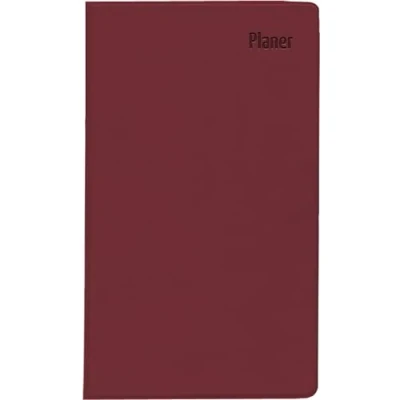 Abbildung von Zettler Taschenplaner 2025 bordeaux, 9,5x16cm, Taschenkalender mit 64 Seiten und Kunststoffhülle, 1 Woche auf Seite, separates Adressheft, Wochenzählung, Mondphasen deutsches Kalendarium