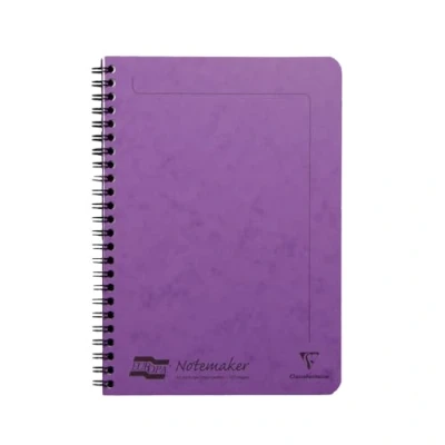 Abbildung von Clairefontaine 4854Z Heft Europa Notemaker mit Spiralbindung 60 Blatt mikroperforiert 14,8x21 cm 90g liniert, 1 Stück, Lila
