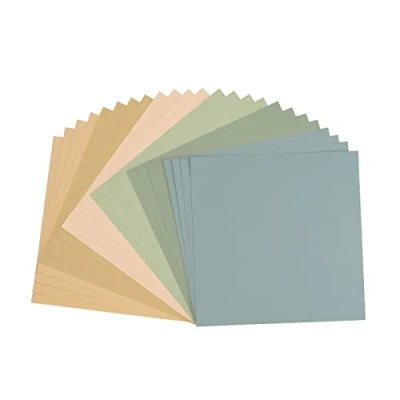 Abbildung von Vaessen Creative Florence Cardstock Papier, Farbenmix Strandtöne, 216 Gramm/m², Quadratisch, 30,5 x cm, 24 Stück, Textur, für Scrapbooking, Kartenherstellung, Stanzen und andere Papierbasteleien