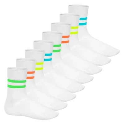 Abbildung von Footstar Herren &amp; Damen Baumwollsocken (8 Paar) Socken im Neon Look Sport Weiß 43 46