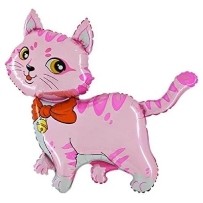 Abbildung von Ballonim® Katze pink ca. 80cm Luftballons Folienballon Party DekorationGeburtstag