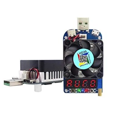 Abbildung von DollaTek Elektronisches Lasttestgerät USB Lastwiderstandsmodul Auslösung QC2.0 QC3.0 35W 0.25 5A HD35 Schnittstelle Entladung Einstellbare Temperaturregelung mit Lüfter