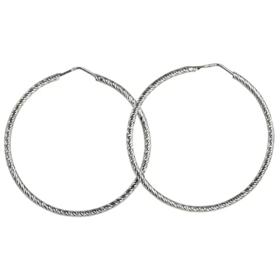 Abbildung von SILBERMOOS Damen Creolen rund Kreis groß glänzend diamantiert 925 Sterling Silber Ohrringe