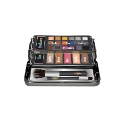 Abbildung von bonvoyage Hello Beautiful, Set Di Trucchi Professionale Mit Ombretti Occhi, Bronzer, Blush, Cipria Fissante Und Matita Für Sopracciglia, Accessori Inclusi