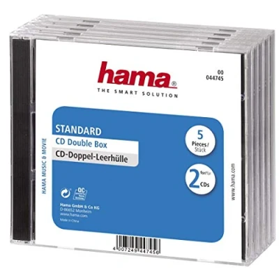 Abbildung von Hama CD Doppel Leerhülle (5er Pack, Standard) Hüllen transparent schwarz