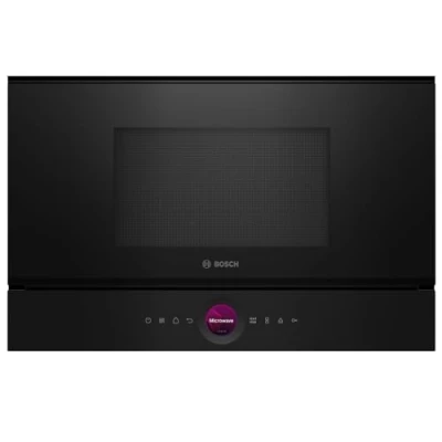 Abbildung von Bosch BEL7321B1, Serie 8 Einbau Mikrowelle, Schwarz, 38 x 60 cm, 900W, Türanschlag Links, AutoPilot 10 mit Automatikprogramme, Reinigungsunterstützung, TFT Touchdisplay, LED Beleuchtung