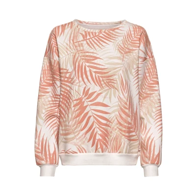 Abbildung von LASCANA Sweater, Loungeshirt mit Allover Blätterdruck, Loungewear