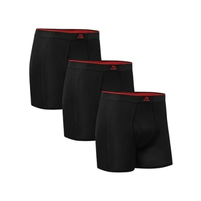 Abbildung von DANISH ENDURANCE 3er Pack Bambus Boxershorts Herren, Atmungsaktive Unterhosen Mit oder ohne Eingriff Schwarz XXL