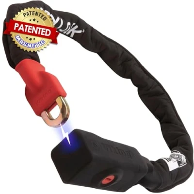 Abbildung von Seatylock Viking Fahrrad Kettenschloss mit Schlüssel Patentiertes diebstahlsicheres Fahrradschloss hohe Sicherheit Sold Secure Gold Bike Lock für City , eBike und Motorrad (110 cm)