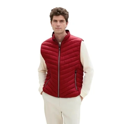 Abbildung von TOM Tailor Weste, Herren, Größe: Medium, Burgundy dark red