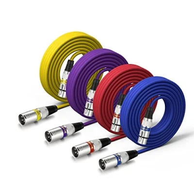 Abbildung von EBXYA XLR Kabel Mikrofonkabel 7.6M 4Packs Stecker auf Buchse symmetrisches Farbige DMX Patchkabel