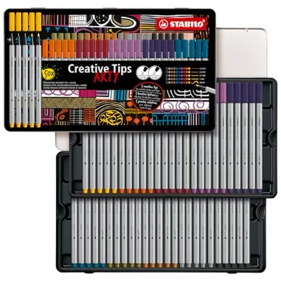 Abbildung von Multi Liner Set STABILO Creative Tips ARTY 50er Metalletui URBAN in 10 verschiedenen Farben
