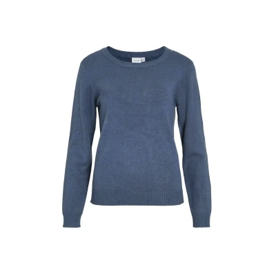 Abbildung von VILA Viril O NECK Strickpullover, Damen, Größe: XL, Vintage indigo