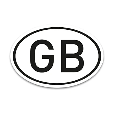 Abbildung von GB Magnet Länderkennzeichen Großbritannien Schwarz Weiß 17,5 x 11,5 cm DIN genormt PKW LKW Wohnmobil Auto verpflichtend außerhalb der EU kfz_719