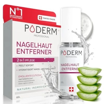 Abbildung von Poderm Nagelhautentferner 2 in 1 Exfoliert und Hydratisiert die Nagelhaut Entfernt abgestorbene Hautzellen Cuticle Remover Swiss Lab