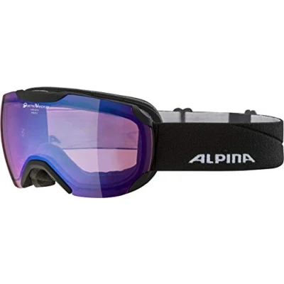 Abbildung von ALPINA PHEOS S QV Verspiegelte, Selbsttönende &amp; Kontrastverstärkende Skibrille Mit 100% UV Schutz Für Erwachsene, black matt, One Size