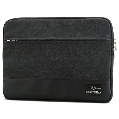 Abbildung von Johnny Urban Laptophülle 15 15.6 Zoll Anthrazit Schwarz Canvas Laptop Sleeve 15.6&quot; Schutzhülle Laptoptasche Hülle Case für Dell HP ASUS Acer Lenovo UVM. Notebook Tasche aus Baumwolle