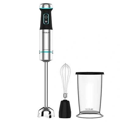 Abbildung von Cecotec Stabmixer Power TitanBlack 1200 XL Cream.1200 W, CrossBlades Technologie mit 4 Klinge Blättern schwarzer Titan Beschichtung, extralangem Fuß, Spritzschutz Klingeneinsatz, 800 ml Becher