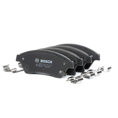 Abbildung von BOSCH 0 986 494 644 Bremsbelagsatz Low Metallic mit akustischer Verschleißwarnung Anti Quietsch Blech, Montageanleitung