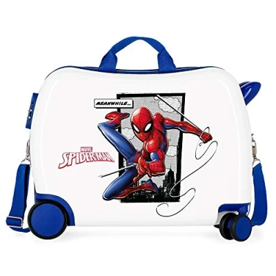 Abbildung von Marvel Spiderman Action Kinder Koffer Blau 50x38x20 cms Hartschalen ABS Kombinationsschloss 34L 2,3Kgs 4 Räder Handgepäck