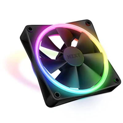 Abbildung von NZXT F120 RGB Duo 120mm doppelseitiger Lüfter 20 einzeln adressierbare LEDs Ausgeglichener Airflow und statischer Druck Fluid Dynamic Bearing PWM Control Schwarz