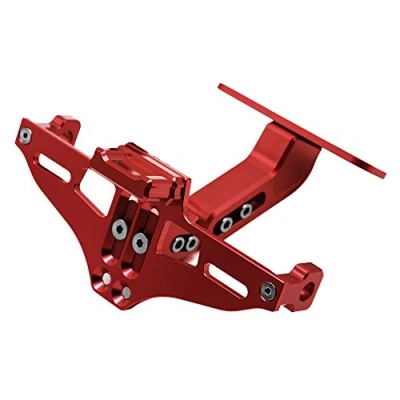 Abbildung von Universal Einstellbar CNC Aluminum Motorrad Kennzeichenhalter Fender Eliminator Halter für MT 01 03 07 09 10 Z650 Z800 Z1000 YBR 125 XJ6 XJR1300 R1 R3 (Rot)