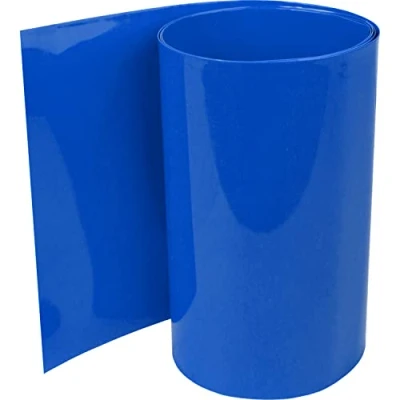 Abbildung von ISOLATECH PVC Schrumpfschlauch Meterware dunkelblau ohne Kleber Flachmaß 150mm (Ø95,5mm) 1 Meter Schrumpfverhältnis 2:1 Set zum Isolieren von 18650 Akku Batterien unbeschriftet (Ø95,5mm Meter)