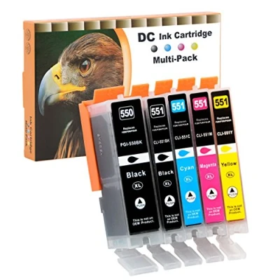 Abbildung von D&amp;C 5X Druckerpatronen Kompatibel für Canon PGI 550 XL CLI 551 Pixma iP7200 iP7250 MG5400 Series MG5450 MG5550 MG5650 MG5655 MX725 MX920 iP8750 iX6850 MG6350 MG6450 MG6650 MG7100 MG7150