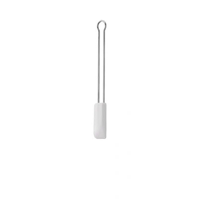 Abbildung von RÖSLE Teigschaber, Hochwertiger Teigspachtel als Back und Kochhelfer, strapazierfähiges Silikon, weiß, 26 cm, schmal, Edelstahl 18/10, 30C bis +200C, Spülmaschinengeeignet, Silber