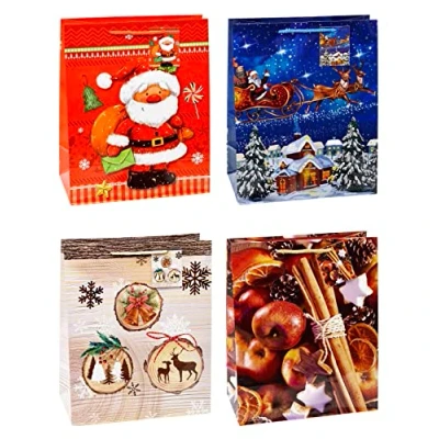 Abbildung von TSI Geschenktüten WEIHNACHTEN SERIE 7, 12er Packung, Größe: Groß (HxBxT 32 x 26 13,5 cm), Art. Nr. 84317