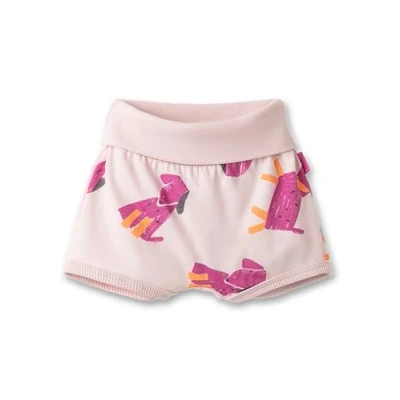 Abbildung von Sanetta Mädchen Shorts Rosa Praktische und Bequeme Sweathose aus Bio Baumwolle für Mädchen. Hose mit Umschlagbund Hundeprint Baby Bekleidung