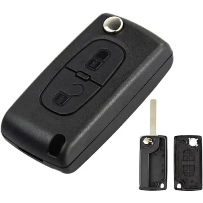 Abbildung von Energy 01 Schlüsselgehäuse kompatibel mit Citroen C2 C3 C4 C5 C6 C8 Xsara Picasso Berlingo Peugeot 207 307 308 407 408 3008 5008 Partner 807 1007 Fiat Ulysse (3 Tasten Peugeot, VA2 CE0523)