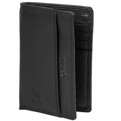 Abbildung von MATADOR Kreditkartenetui Slim Wallet Herren Leder Kreditkarten Hülle TüV Geprüfter RFID Schutz Geldbörse Damen YKK Reißverschluss Nappa Schwarz