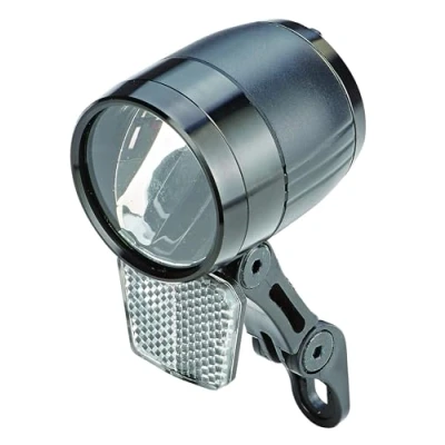 Abbildung von PROPHETE LED Scheinwerfer 100 Lux, Standlichtfunktion, Sensorautomatik, StVZO zugelassen, für E Bikes und Fahrräder, kompatibel mit Nabendynamo 6V Bike Akku, Abnehmbarer Reflektor