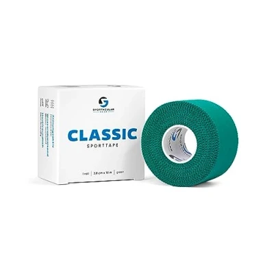 Abbildung von Sportacular Gear Sporttape Classic 3,8cm x 10m versch. Farben und Mengen starres, nicht elastisches Tape wasserabweisend, hautfreundlich, Baumwolle (1 Rolle, grün)