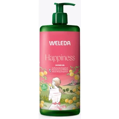 Abbildung von WELEDA Bio Happiness XXL Duschgel vegan Naturkosmetik Aroma Shower Dusche für Frauen &amp; Männer mit Grapefruit, Mandarine Limette Duft Natürliche Hautpflege Duschseife Pumpspender (1x 750ml)