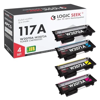 Abbildung von Logic Seek 4 X Toner kompatibel zu HP 117A W2070A W2071A W2072A W2073A für Color Laser 150 150a 150nw MFP 178 178nw 178nwg 179 179fnw 179fwg
