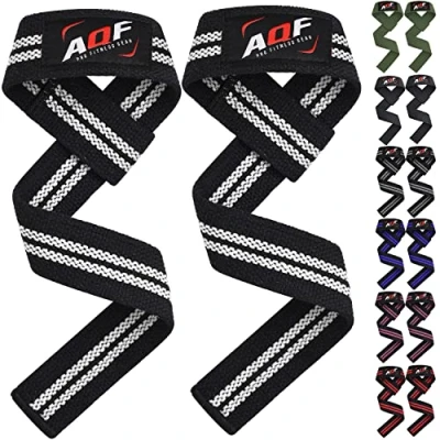 Abbildung von AQF Gewichthebergurte Neopren gepolsterte Handgelenksstütze, CrossFit Training Handgelenkgurte Bodybuilding Powerlifting Fitness Übungsgriffe (Weiß &amp; Schwarz)