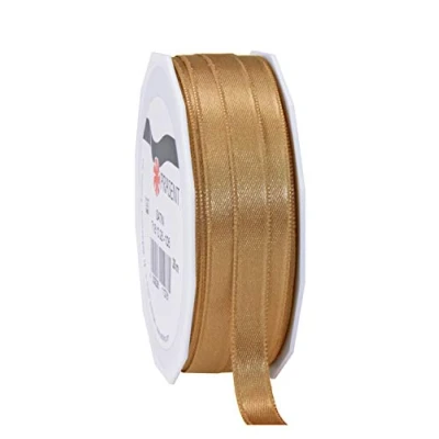 Abbildung von PRÄSENT C.E. Pattberg Satin Gold, 25 m Satinband zum Einpacken von Geschenken, 10 mm Breite, Geschenkband Dekorieren &amp; Basteln, Dekoband, Anlass