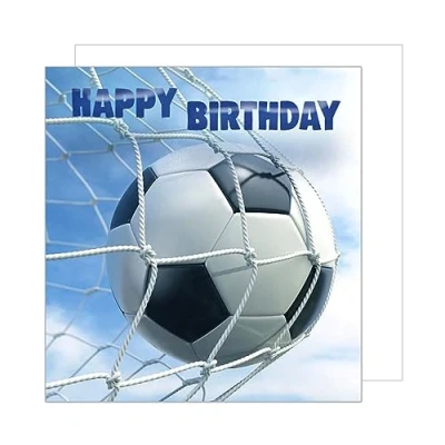 Abbildung von Edition Seidel Premium quadratische Geburtstagskarte mit Umschlag. Glückwunschkarte Happy Birthday Billet Karte Mann Frau Teenager Kinder Fußball (GQ116)