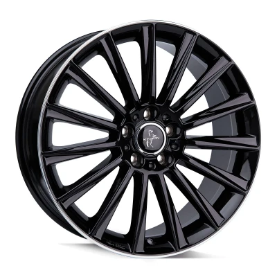 Abbildung von KESKIN 5 loch 20Zoll 120mm Alufelge KT18 Turbo hyper silber schwarz Horn poliert KT188520512030BLP Felge