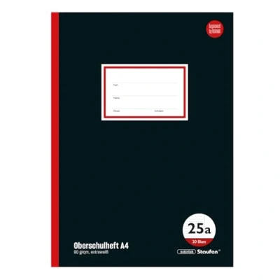 Abbildung von Staufen Style Oberschulheft DIN A4, liniert mit 9cm Rand, 20 Blatt, extraweißes 90g/m² Qualitätspapier, 3 Stück