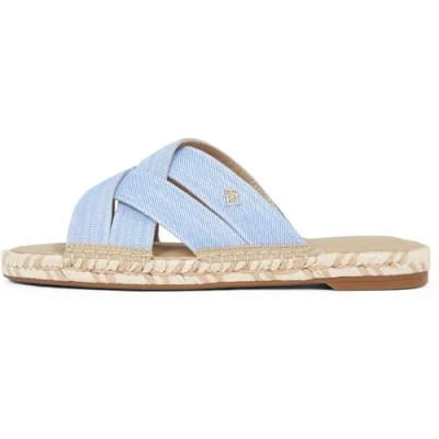 Abbildung von Tommy Hilfiger Damen Pantoletten Chambray Mule Sandalen, Blau (Blue Spell), 38